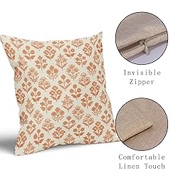 Sivirary Orange Floral Pillow Covers 24x24 Inch Set