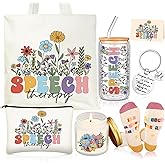 Funnymoom 6 Pcs Speech Therapy Gifts Speech Language Pathologist Appreciation Birthday Gifts Set for Assistant Therapist, Pathologist, Teacher with 17 oz Glass Cup Canvas Tote Bag
