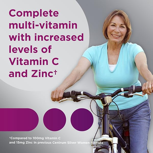 CENTRUM SILVER WOMEN’S MULTIVITAMIN FOR WOMEN 50 PLUS, MULTIVITAMIN/MULTIMINERAL SUPPLEMENT WITH VITAMIN D3, B VITAMINS, NON-GMO INGREDIENTS, SUPPORTS MEMORY AND COGNITION IN OLDER ADULTS – 65 CT