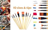 EXERZ JH024 Artist Paint Brush Set 10pcs Synthetic Hair with Travel Case view 5
