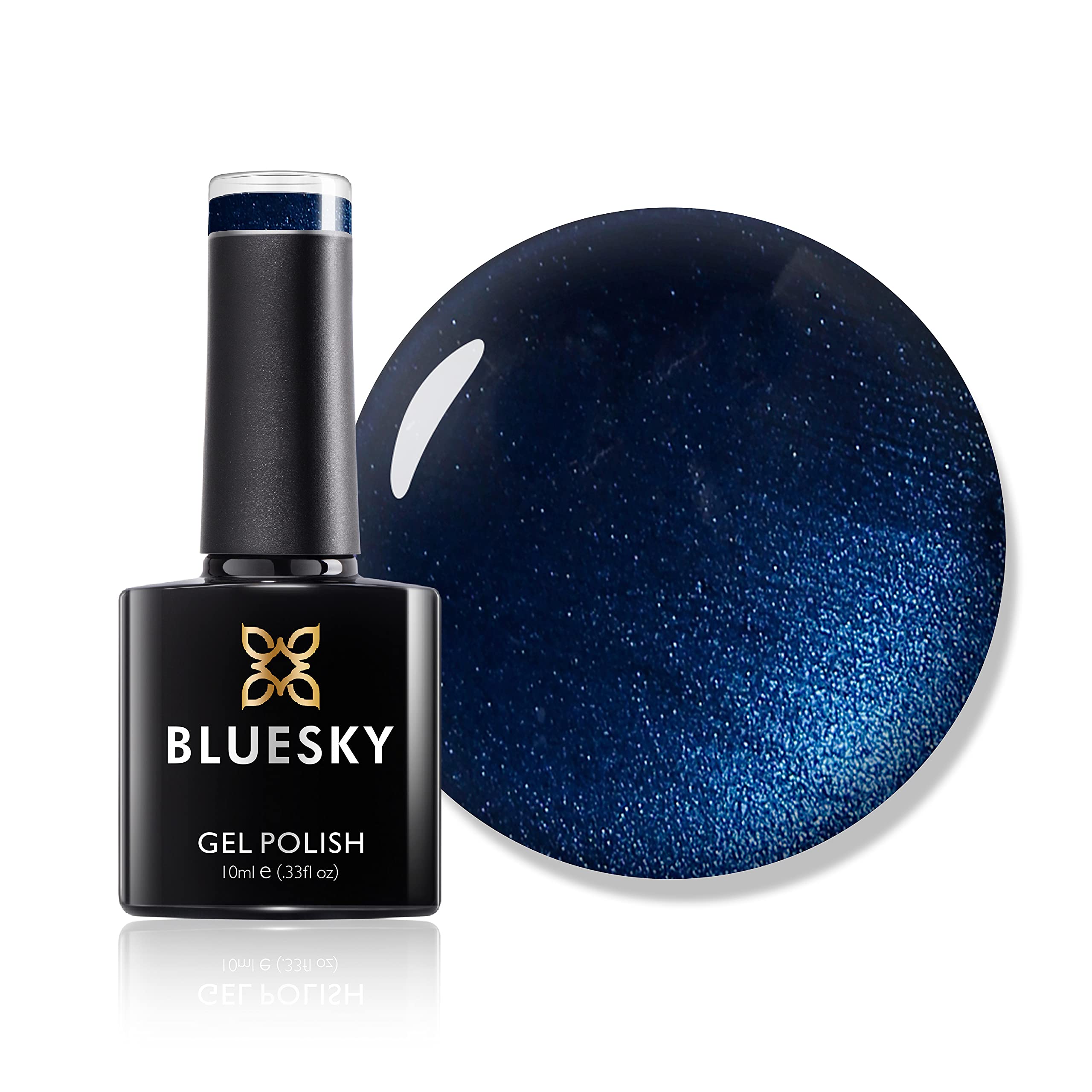Bluesky Gel Nail Polish, Midnight Swim 80539, Azure, Blue, Dark, Long Lasting, Chip Resistant, 10 Ml (Requires Drying Under UV LED Lamp)