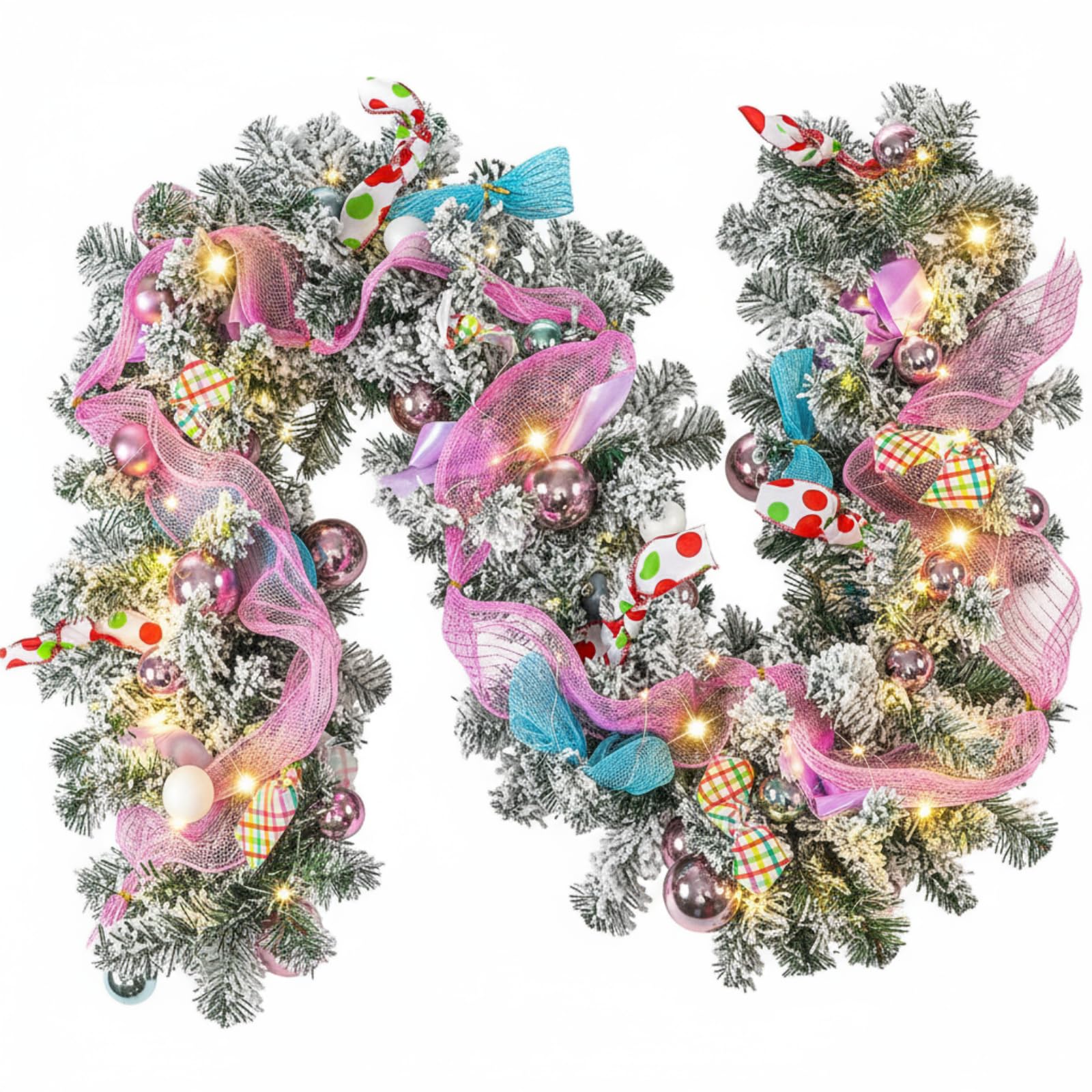 Photo 1 of *USED*
Riceshoot 6 ft Pastels Christmas Garland with Lights for Mantle Pink Candy Xmas Garland Macarons Christmas Decorations for Front Door Fireplace Porch Table Centerpiece Outdoor Party Decor