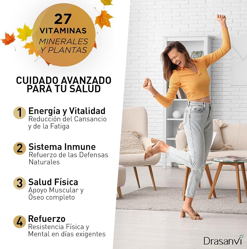 Multivitamínicos Energia e Vitalidade com Maca e Cordyceps Drasanvi 90 Comp