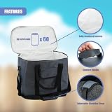 The Magic Toy Shop 30L Insulated Cool Bag Grey Polyester Large Capacity view 4