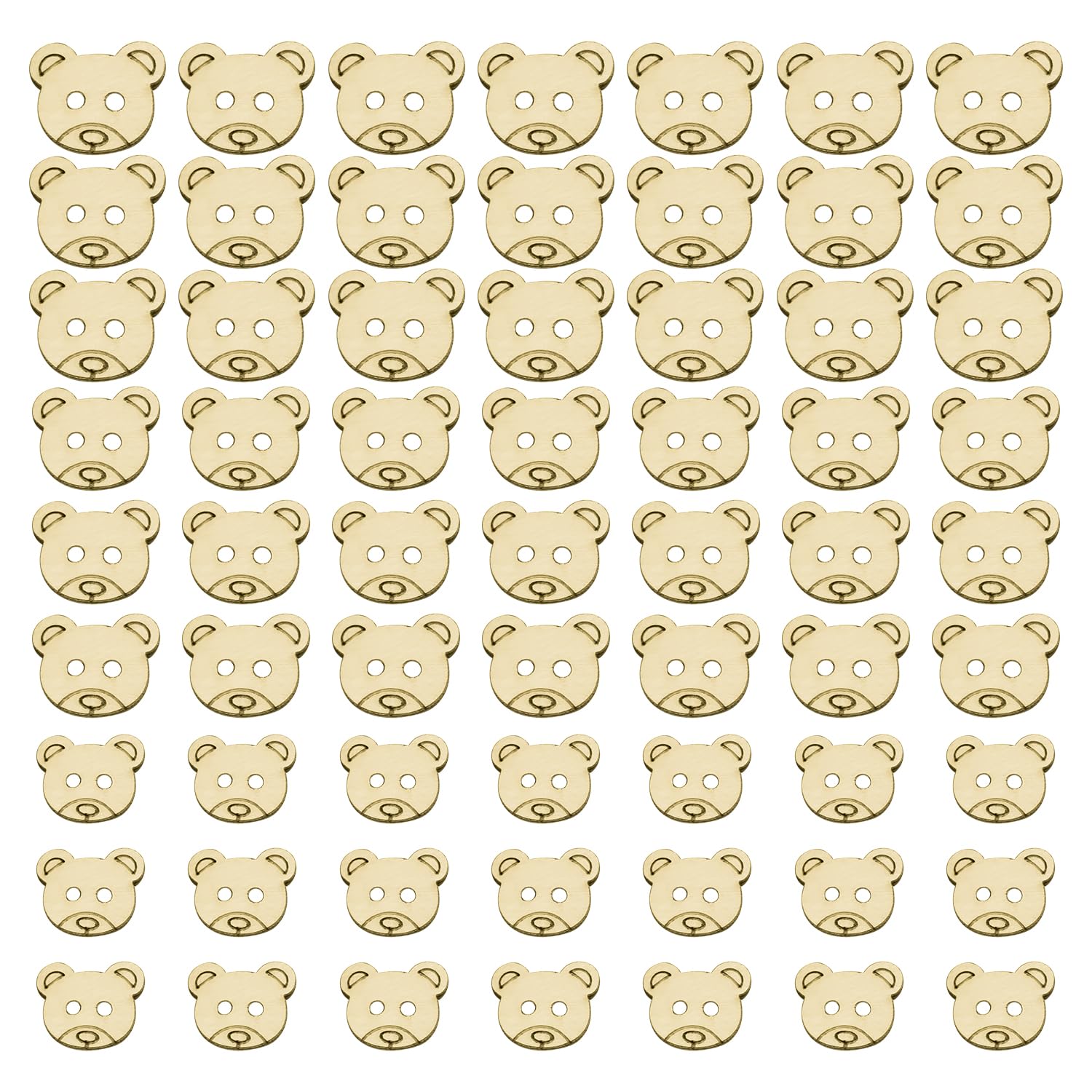 Luckious 120 Pieces Teddy Bear Buttons - Wooden Buttons for Baby Cardigans, Sewing Crafts, and Knitting Clothes