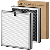 APH3000 Replacement Filter Compatible with KNKA APH3000 Air Purifier for Home Large Room Bedroom, 3-in-1 HEPA Activated Carbon Filter for Smoke, Dust, Pet Hair, Pollen, 2 Pack