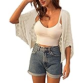 GRACE KARIN Womens Crochet Summer Cardigan Shrug 2025 Lightweight Open Front Hollow-out Batwing Cardigan Sweater Outwear
