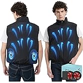 Lvkakmox Cooling Vest Jacket with 2 Fans - Men and Women 21V Air Conditioner Lightweight Vests, With 20000mAh Battery