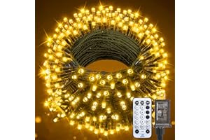 MINETOM 66FT 200 LED Christmas Tree Lights, Twinkle Fairy Lights String with 8 Flashing Modes String Lights for Indoor Bedroom Outdoor Christmas Trees Garland Wreath Holiday Decorations, Warm White