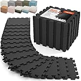 AIRHOP 18 PCS Gym Floor Mat, EVA Foam Puzzle Gym Mat, High-Density Interlocking Foam Floor Tiles for Home Gym, Play Workout Garage Kitchen Flooring 12.6"x12.6"x0.4"
