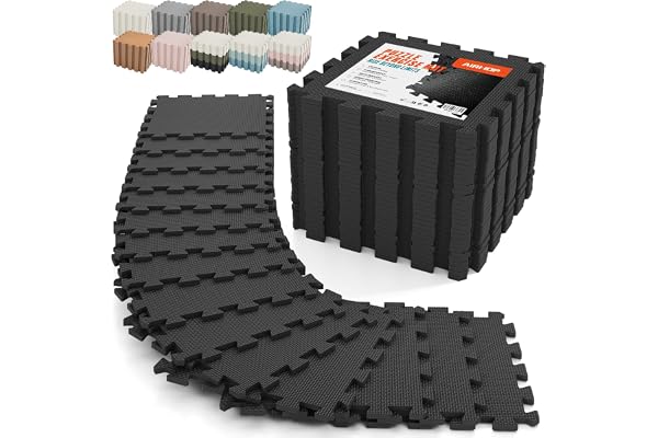 AIRHOP 12x12In Thick 18 Tiles Gym Floor Mat, High-Density EVA Foam Puzzle Gym Mat, Interlocking Foam Floor Tiles For Home Gym