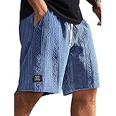 LOVESHOOT Mens Shorts Casual Summer Beach Shorts Cargo Short Loose Fit with Side Pockets for Vacation