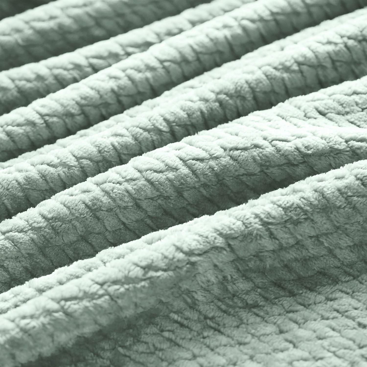 Kingole Flannel Fleece Luxury Throw Blanket, Laurel Green Twin Size Jacquard Weave Pattern Cozy Couch/Bed Super Soft and Warm Plush Microfiber 350GSM (66 x 90 inches): Home & Kitchen