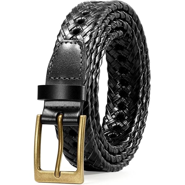 Dockers Men's Leather Braided Casual and Dress Belt,black/black,30 at  Amazon Men's Clothing store