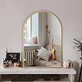 Arched Wall Mirror for Bathroom,Mirrors for Wall,24''x36'',Vanity Mirror for Bedroom Dresser, Entryway, Living Room, Metal Frame (36''x24'',Gold)
