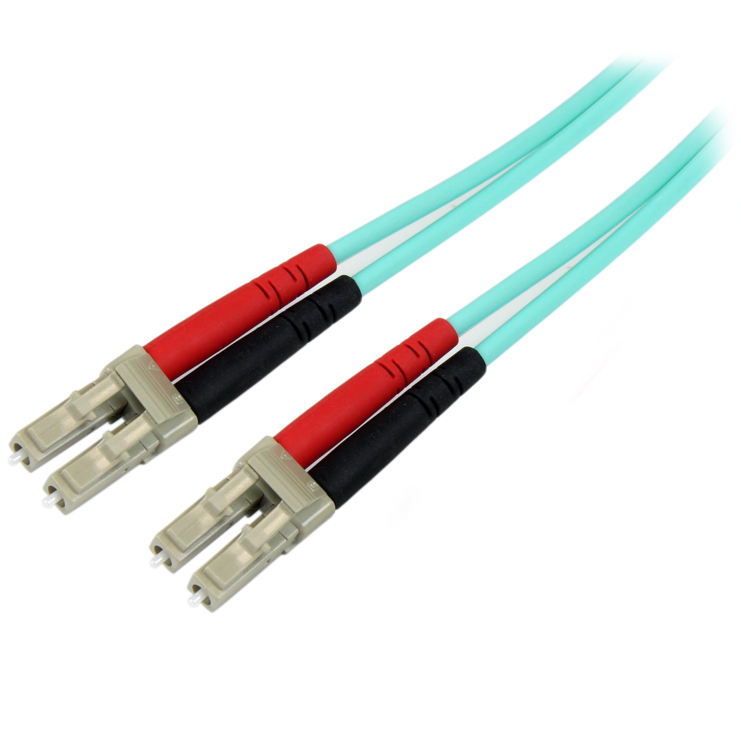 StarTech.com 2m (6ft) LC/UPC to LC/UPC OM4 Multimode Fiber Optic Cable, 50/125µm LOMMF/VCSEL Zipcord Fiber, 100G Networks, Low Insertion Loss, LSZH Fiber Patch Cord (450FBLCLC2)