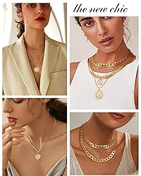 MJartoria Gold Layered Necklaces for Women Trendy