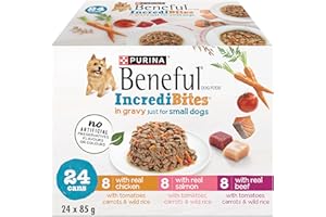 Beneful Incredibites Wet Dog Food for Small Dogs, Real Chicken & Salmon in Gravy Variety Pack - 85 g Can (24 Pack)