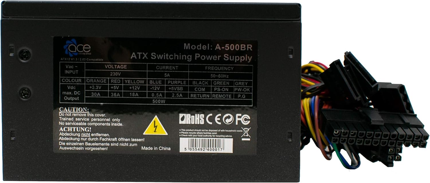Switching Power Supply PSU 500W ATX with 12cm Silent Black Fan/for PC Computer/iCHOOSE - Image 5