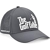 Shanker Golf Hat - Funny Golf Father Cap - Fitted Grey Cap with Rubber Stamp Logo - Ultra Comfort Adjustable Fit - Perfect Golf Gift for Dad