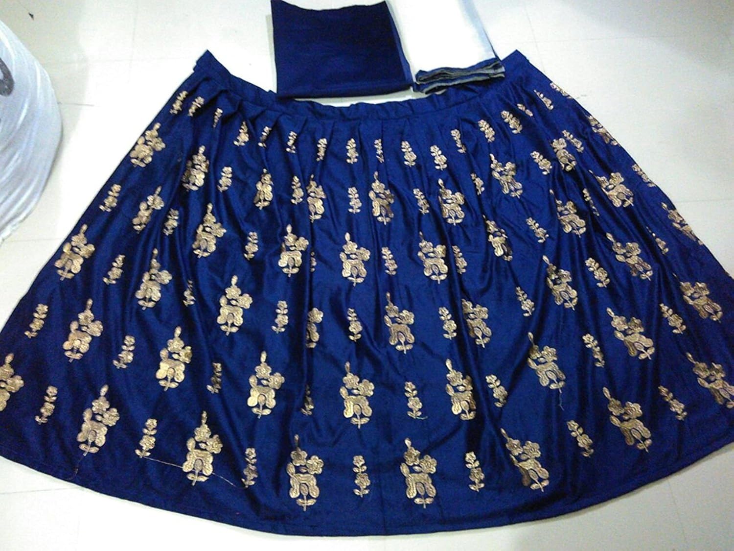 ds fabs women's velvet lehenga choli(masatni_blue_free size)