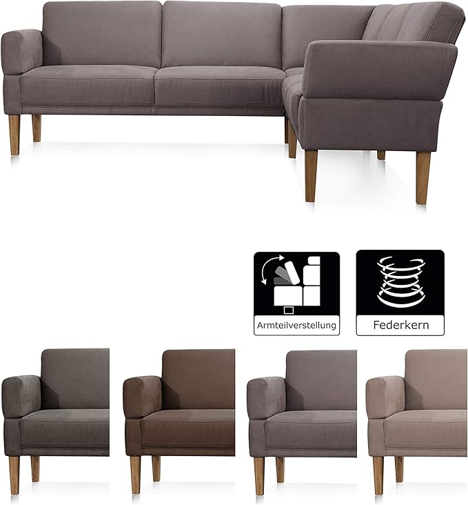 Cavadore Sitzecke Femarn mit Ottomanen rechts und klappbaren Armlehnen