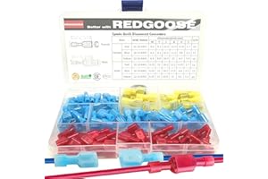 REDGOOSE 80PCS Spade Quick Disconnect Wire Connectors, 22-10 AWG Male and Female Wire Crimp Terminal(22-18AWG Red 15Pairs, 18-14AWG Blue 15Pairs,12-10AWG Yellow 10Pairs)
