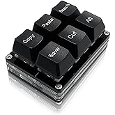 BTXETUEL Copy Paste Search Save Cut All 6-Key Keyboard One Handed OSU Keypad Programmable Mechanical Shortcut Macro Keyboard for Working and Gaming (Black)