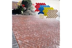 GLOBMARBLE Herringbone Brick Stamped Concrete. Stamp Mat Set SM 4100. 5 Pcs Set