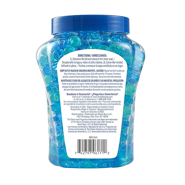 CLOROX FRAGANZIA CRYSTAL BEADS AIR FRESHENER, LONG LASTING ROOM DEODORIZER AND ODOR ELIMINATOR GEL BEADS TO FRESHEN HOME, CAR, OR OFFICE, FRESH OCEAN BREEZE SCENT, 12 FL OZ