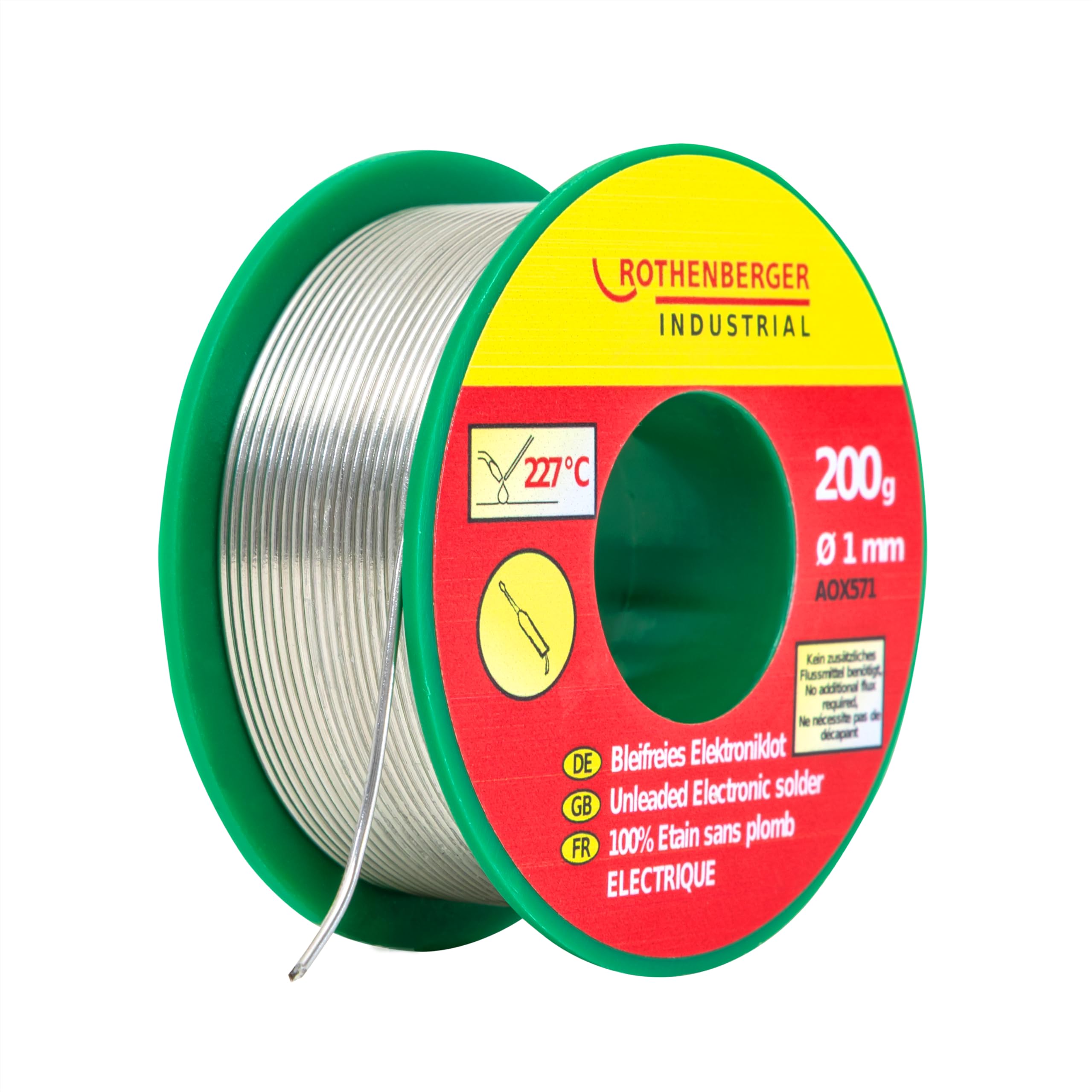 ROTHENBERGER 1000002550 Industrial Lead Electronic Solder 200 g Diameter 1 mm