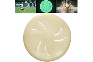 HONGEZEY Glow-in-The-Dark Dog Flying Discs, Interactive Dog Flyer Toys, Soft Lightweight Dog Catch and Fetch Toys for Medium Large Dogs, Floats in Water & Safe on Teeth, 9 inch (Large, Glow)