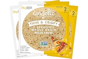 Angelic Bakehouse Flatzza Pack - 14 Ounce, Pack of 3 - Sprouted 7-Grain Flatbread Pizza Crust - Vegan, Kosher and Non-GMO (6 Crusts)