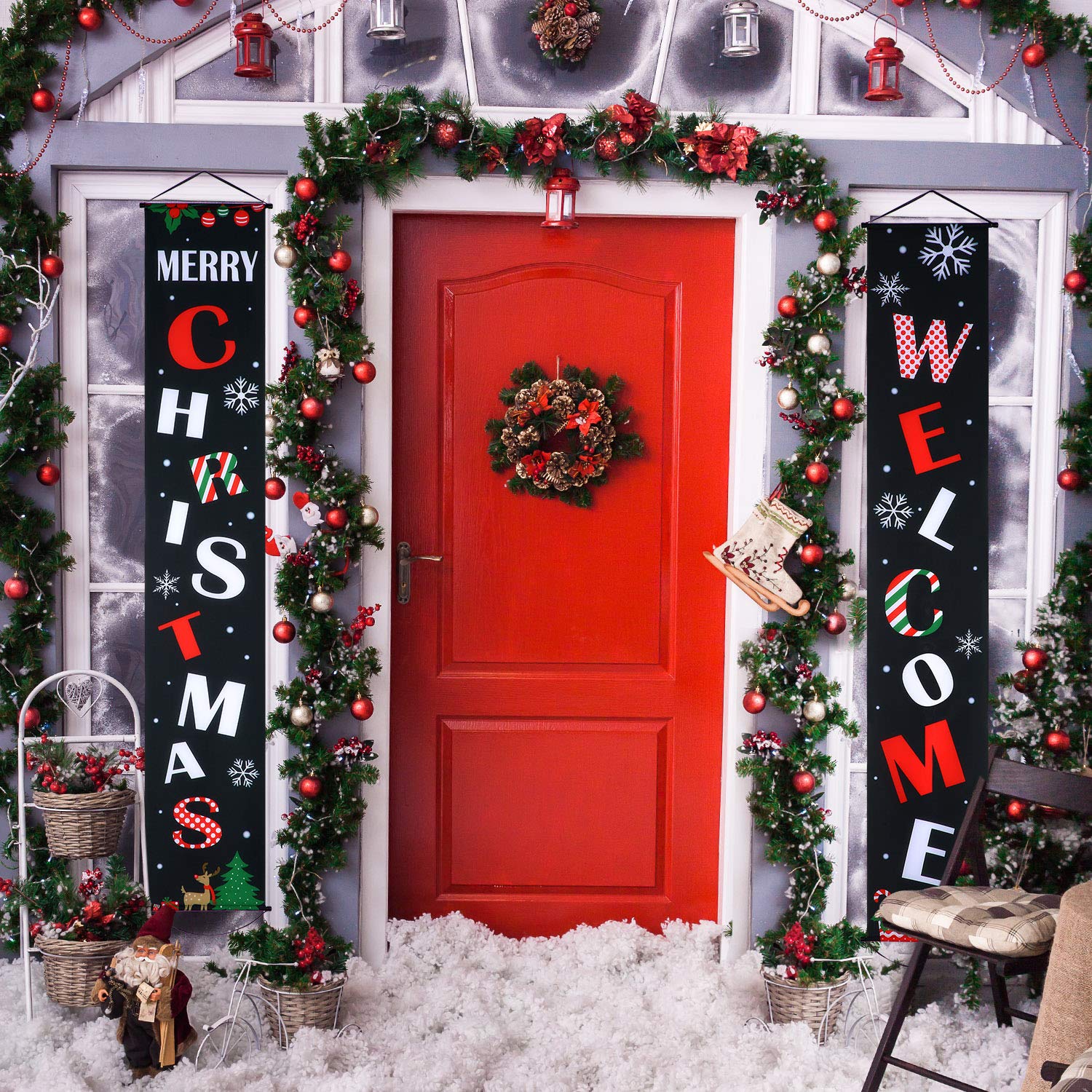 Weihnachten Dekoration Set Weihnachten Veranda Zeichen Welcome
