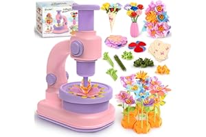 LETAPAPA Fabric Flower Bouquets Toys for Toddlers Girls 3 4 5 6 7 8 Years Old, DIY Arts & Craft Kits for Kids 4-6-8,Rose Flower Market Toy for Girl Xmas Birthday Gifts, Creative Educational Toddlers Activities