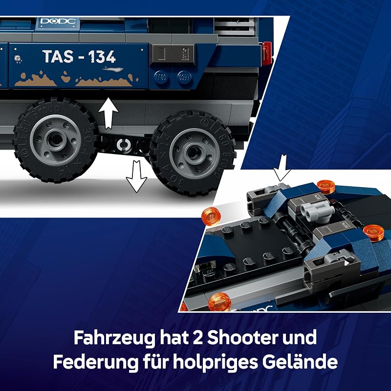 | Marvel Spider-Man Jagt den Gefängnistransporter - Superhelden Spielzeug mit gepanzertem Fahrzeug und 4 Minifiguren inkl. Tombstone und Tarantula - Geschenk für Jungen ab 8 Jahren - 76349