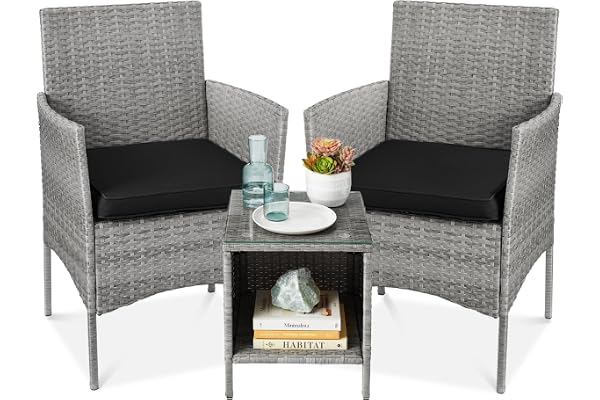 Best Choice Products 3-Piece Outdoor Wicker Bistro Set