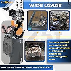 FITHOIST Chrome Plated Mini Chain Hoist 1/4 ton
