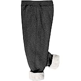 Yeokou Unisex Boys Girls Kid's Sherpa Lined Athletic Jogger Fleece Sweatpants