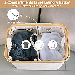 iEGrow 150L Laundry Basket with Lid, Large Laundry