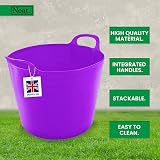 Neat 42L Flexi Tubs 3 Pack Purple Large Buckets with Handles UK Made LDPE view 4
