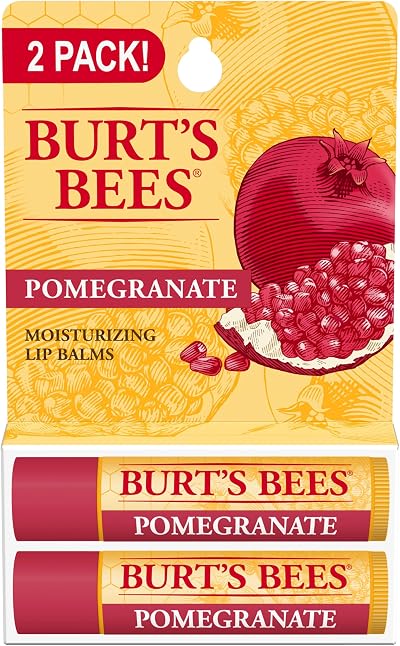 Burt's Bees Pomegranate Moisturizing Lip Balm Natural Beeswax Fruit Extracts 2
