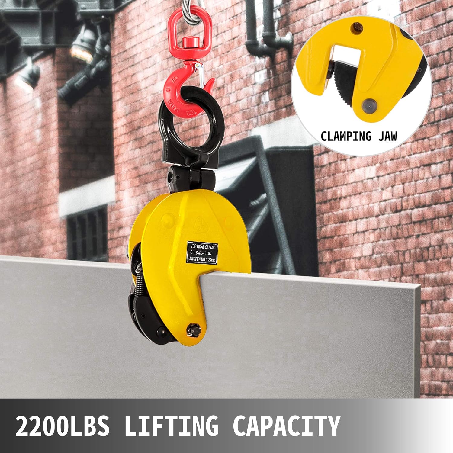 BestEquip 1T Plate Clamp 2200Lbs Plate Lifting Clamp Jaw Opening 0.6 inch Vertical Plate Clamp for Lifting and Transporting: Industrial & Scientific