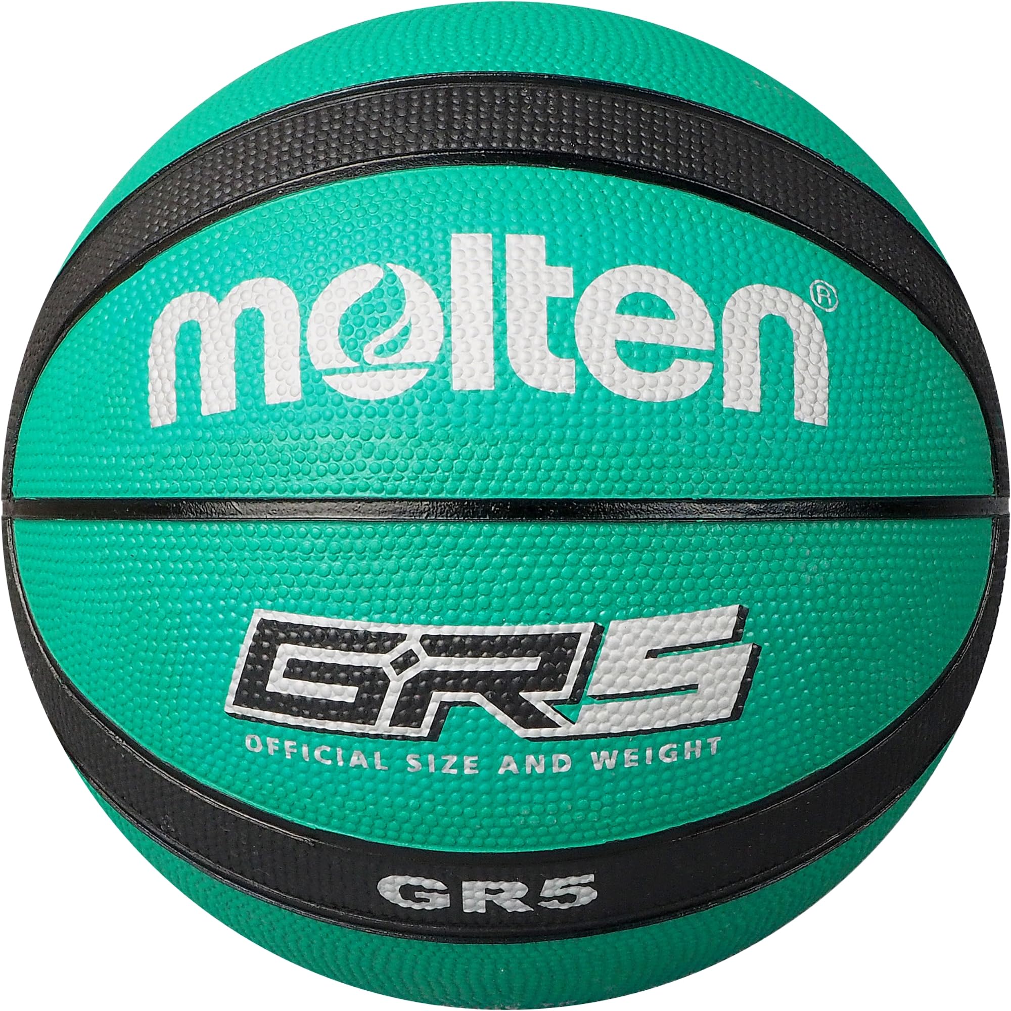 Molten GR Premium Rubber Basketball | Indoor/Outdoor Play | Durable Pro Pebble Grip Texture | Reaction Training | Size 5 | For Boys age 7, 8, 9, 10 & 11, Girls age 12 & 13 | Green & Black