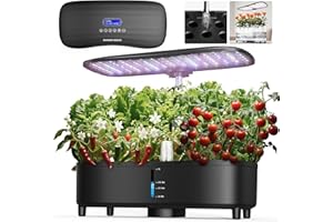 NEEWER Basics Silent Aeroponics Growing System Kit, Hydroponics with Atomization Tech LED Grow Light 3 Modes 15 Seed Pods Timer LCD, Indoor Gardening Plant Food Vegetable Herb Garden Planter, HGS02