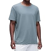CRZ YOGA Cotton-Blend Athletic Shirts for Men - Short Sleeve Moisture Wicking Soft Workout Casual Tee Tops Basic T-Shirt