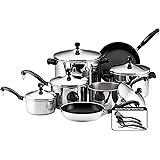 Farberware Classic Stainless Steel Cookware Pots and Pans Set, 15-Piece,50049,Silver