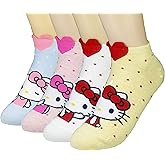 JJMax Women's Hello Kitty Cute Cotton Blend Ankle Socks Set, Lovely Kitty, One Size