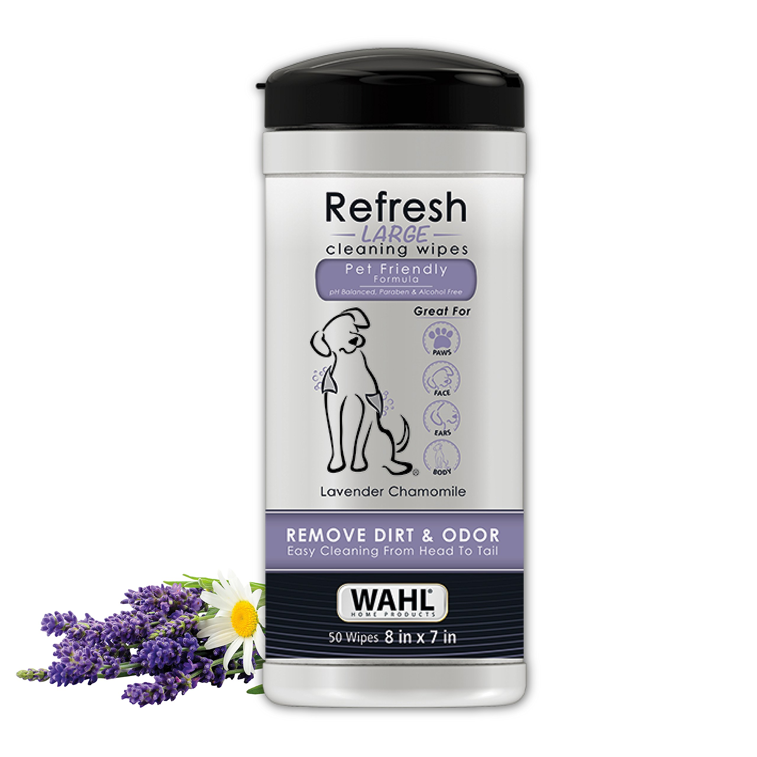 Wahl Pet Refresh Lavender Cleaning Wipes for All Dog Breeds Use on Ears, Nose, Paws, Bottom