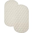 TL Care 2 Pack Waterproof Quilted Playard Changing Table Protector Pads Made with Organic Cotton Top Layer, 23" x 12"